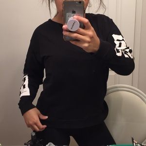 H&M Black Shirt/Sweatshirt White Lettering on Arms